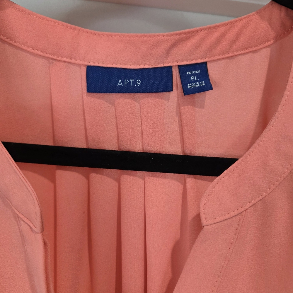 Apt. 9 Coral Pink Sleeveless Button-Front Tank - Picture 2 of 3